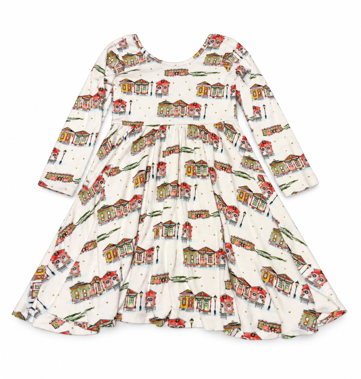 5 Nola Tawk Christmas Creole Cottages LS Knit Dress
