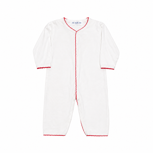 6M The Bubble Bee White & Red Onesie Pajama