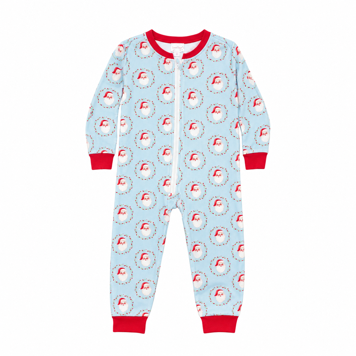 3T Cecil & Lou Blue & Red Santa Zip Up Jammie’s