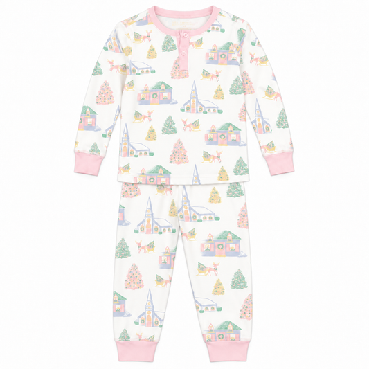 4T TBBC SARA JANE'S SWEET DREAM SET SLEIGH BELLS & PASTELS WITH PALM BEACH PINK