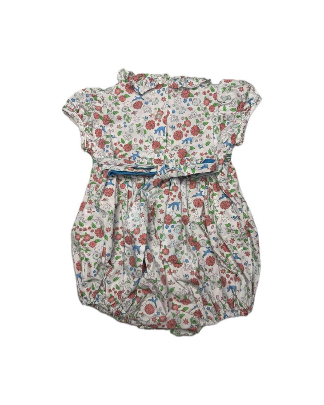 18M Little English Woodland Creatures Smocked Floral Bubble
