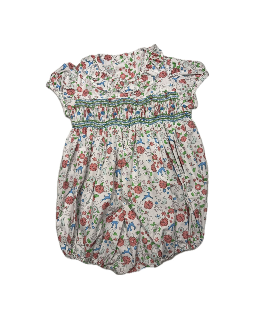 Floral baby romper on a white background