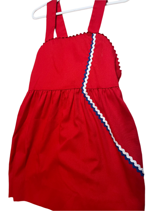 Sz 4T Little English 4th Of July Ric Rac Dres