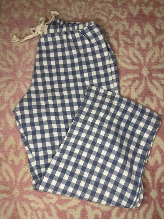 Sz 7 Slim Hannah Kate Grey Gingham Pajama Pants