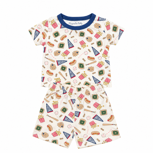6 Magnolia Baby Take Me Put To The Ballgame Short Sleeve Pajama Set