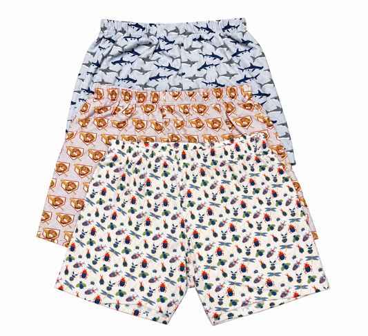 6 Lila & Hayes Baseball + Shark + Insect Friends Knit Short Bundle