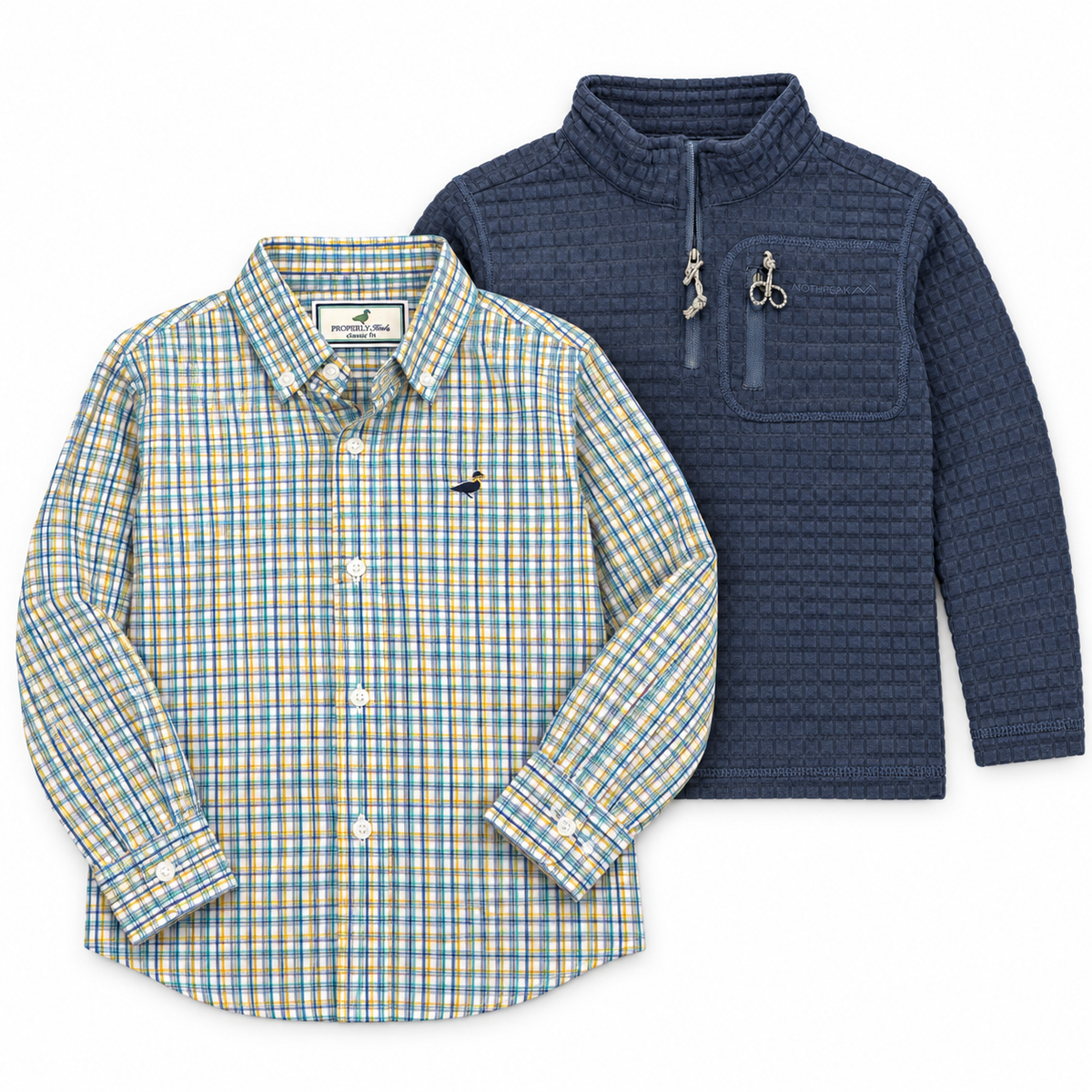 5 Properly Tied Classic Button Down + Navy Quarter Zip Bundle