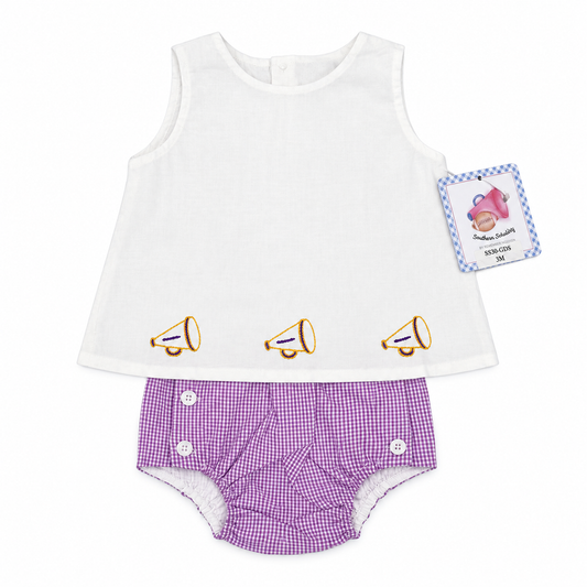 3M Southern Saturday LSU Megaphone Diaper Set