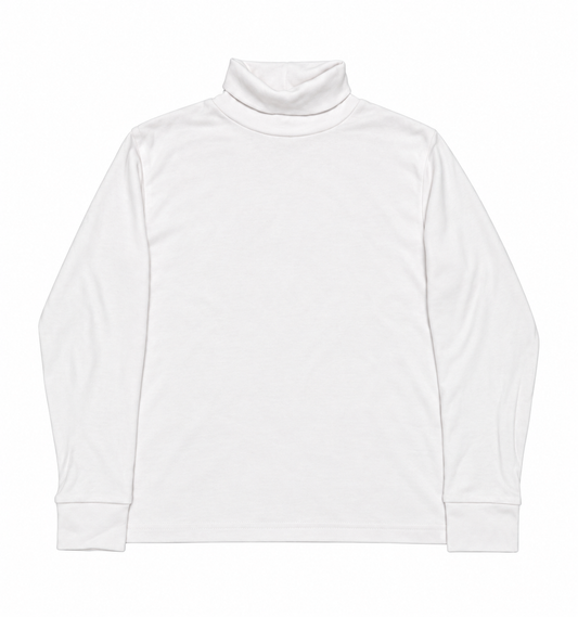 Leveret Kids White Turtleneck