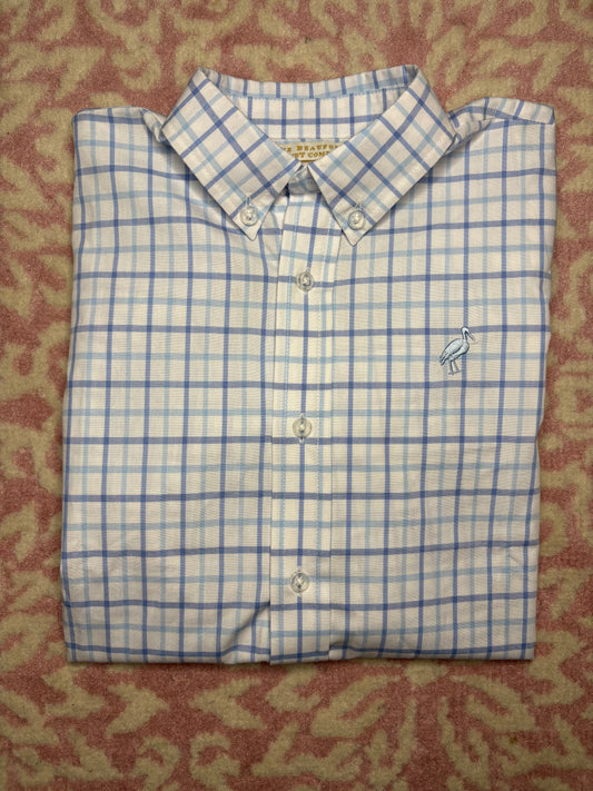 10 TBBC Deans List LS Button Down in Blue windowpane