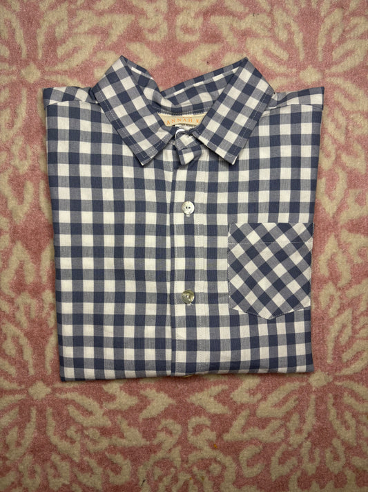 10 Hannah Kate LS Gray Gingham Shirt