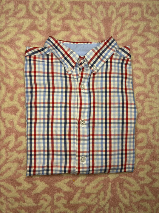 10 Little English Red White and blue LS Dress Shirt