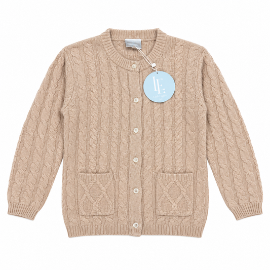 6 Little English Unisex Oatmeal Blended Cashmere Cardigan