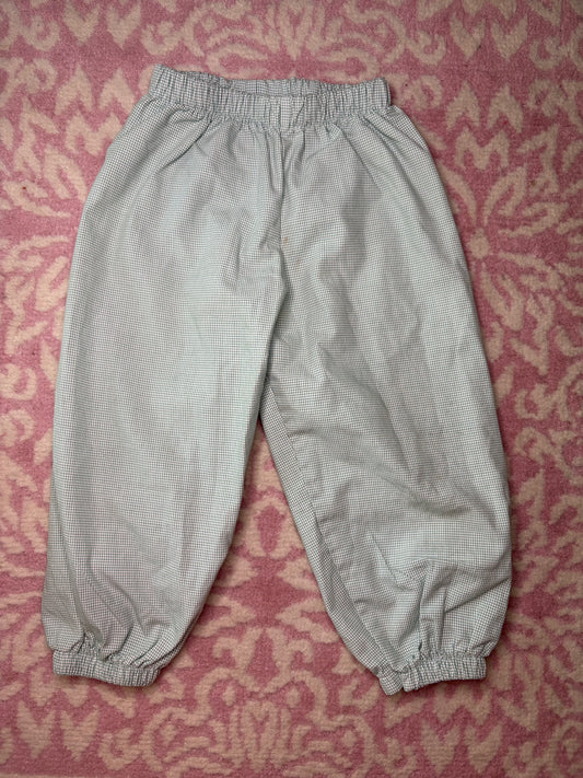2T Simply Smocked Green and White Microcheck Bubble Pants