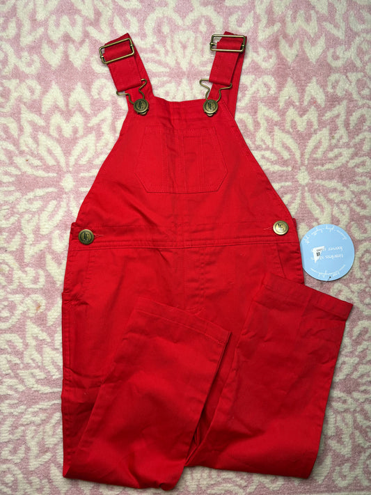 3T Little English Red Overalls