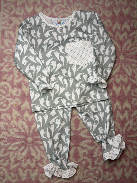 12M Busy Bees Smocks Ghost Pajama Set