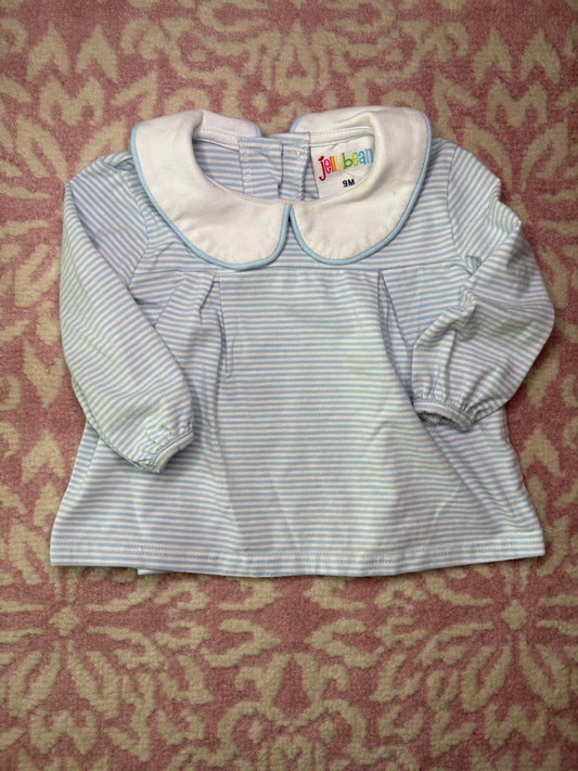 9M Jellybean Peter Pan Collared Baby Blue Top