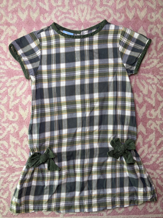 4 Bella bliss Fall Plaid Dress with Bow Details