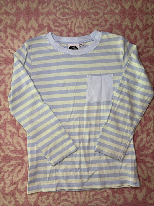 5Y PBJ Knit LS Stripe PocketTee