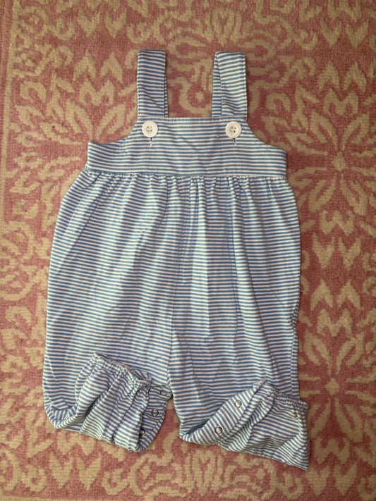 3M PBJ Baby Blue Striped Knit Long Romper