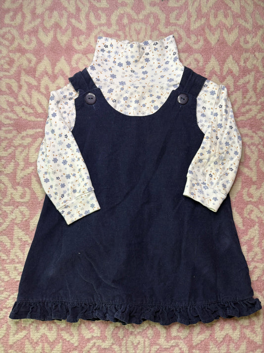 2 Smock&Dots Kid Navy Cord Jumper with 24M Baby Luigi Turtleneck