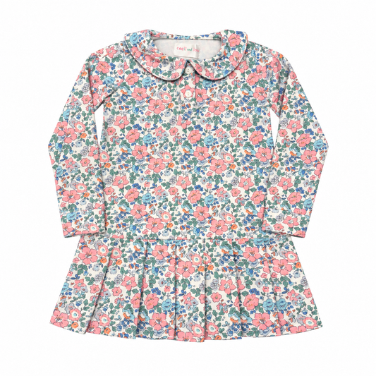 4T Cecil & Lou LS Floral Drop Waist Dress