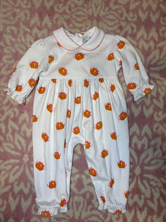 3-6M Maddie & Connor Bow Pumpkin Knit Romper