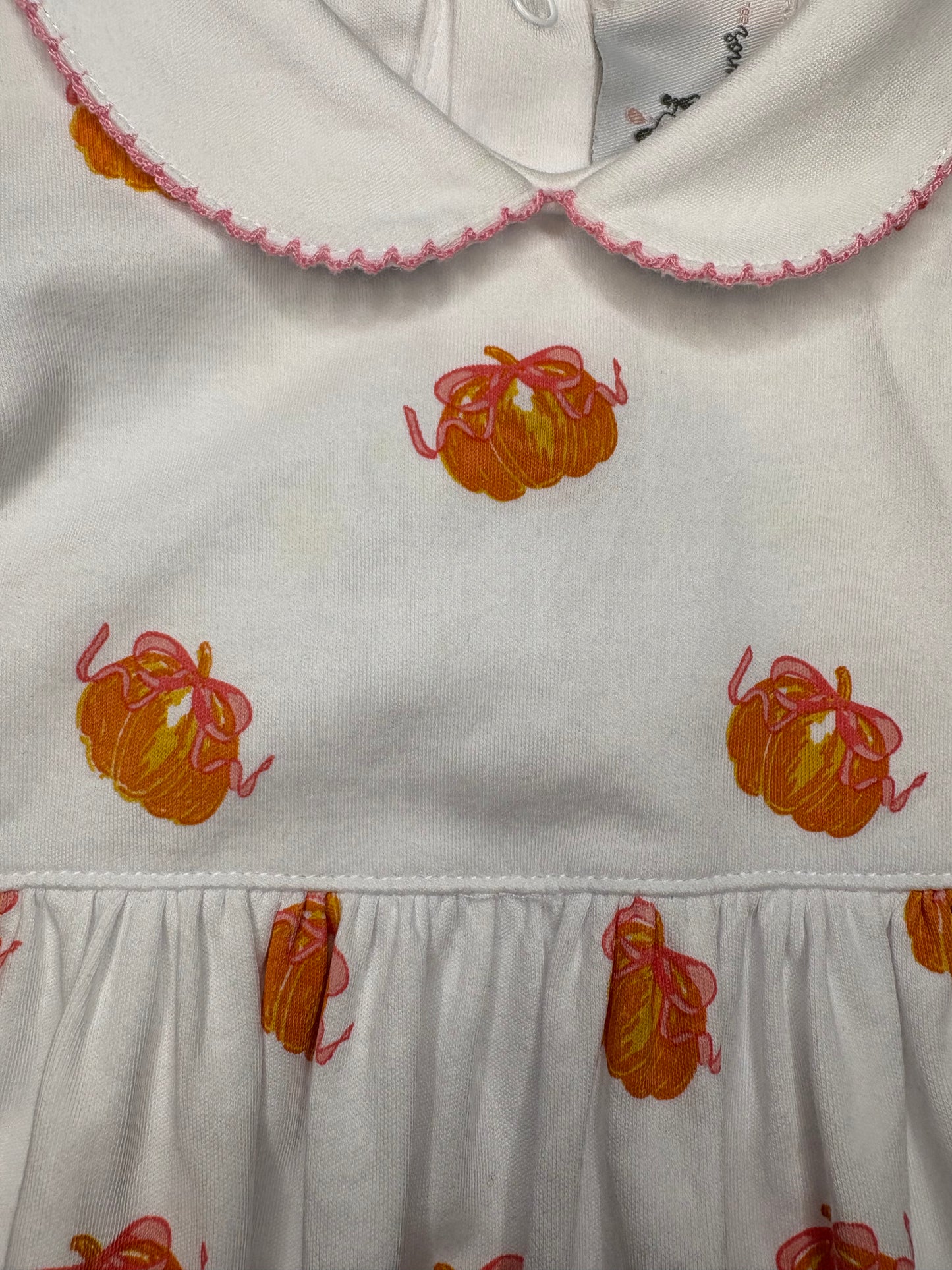 3-6M Maddie & Connor Bow Pumpkin Knit Romper
