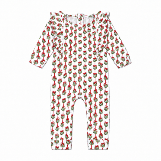 3/6M Lila & Hayes Christmas Bow Knit Romper