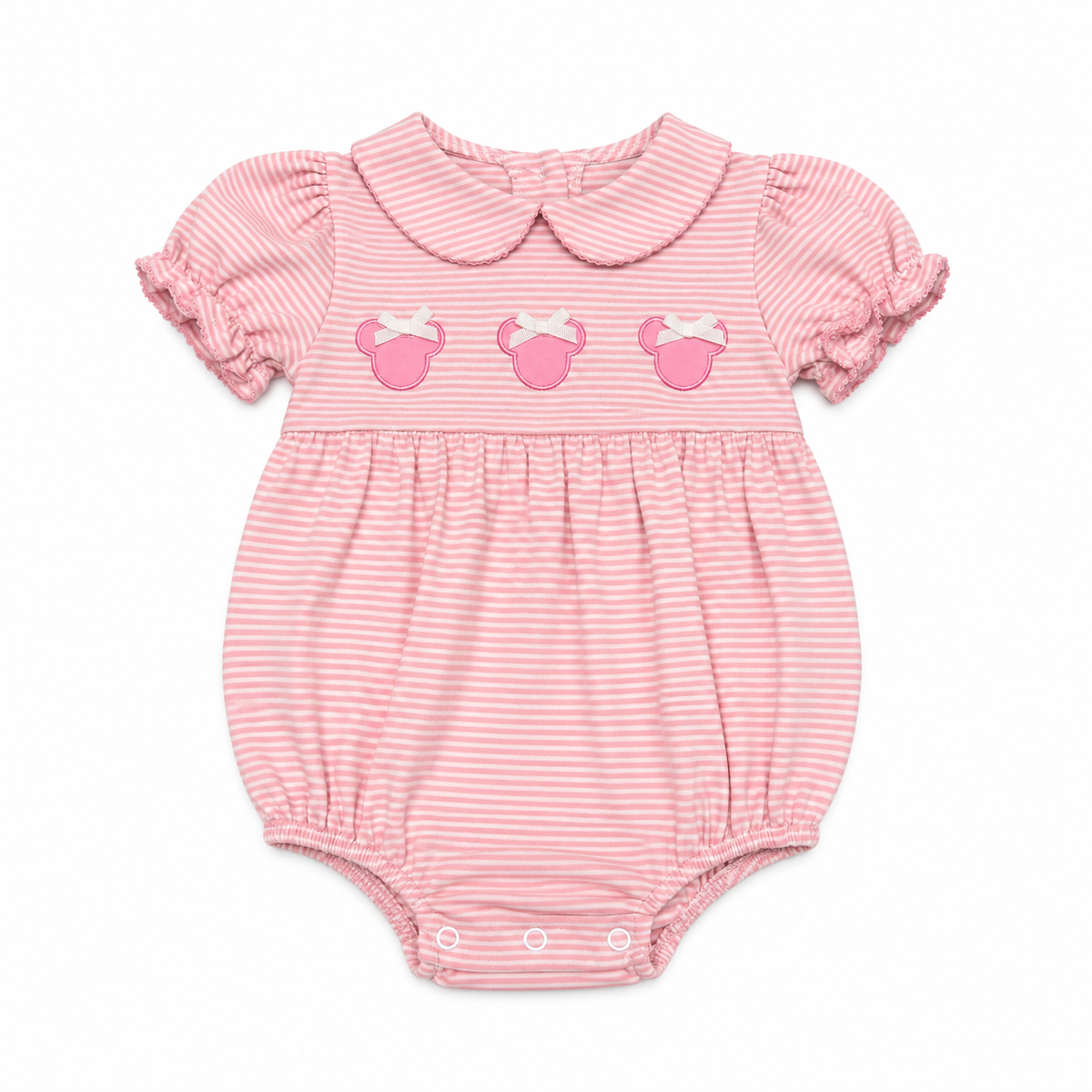 12M Classic Whimsy Pink & White Striped Minnie Mouse Bubble