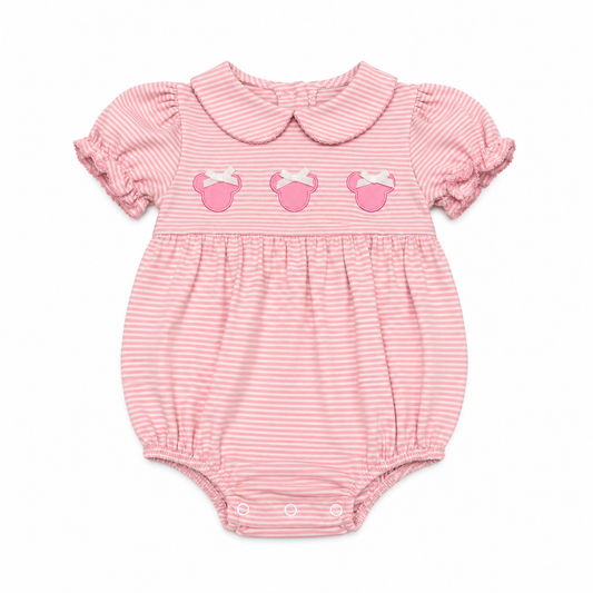 12M Classic Whimsy Pink & White Striped Minnie Mouse Bubble