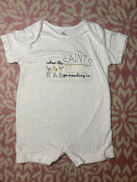 18M When the Saints go Marching in Short Romper