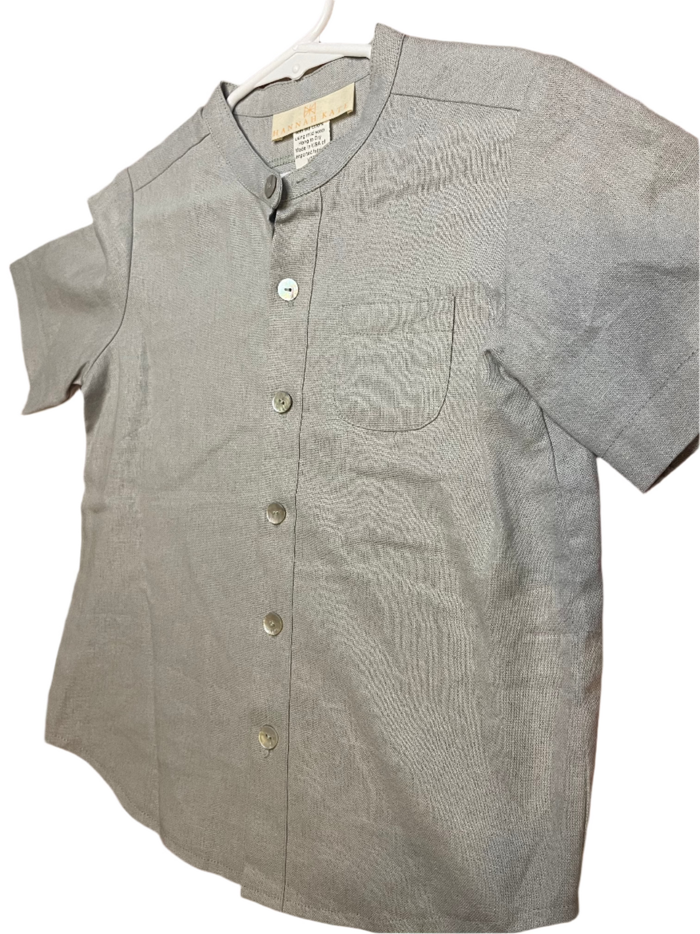 Sz 4T Hannah Kate Linen SS Button Down