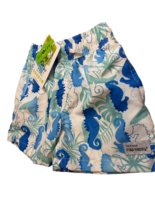 Sz 18M Flap Happy Sea Horse Swim Trunks