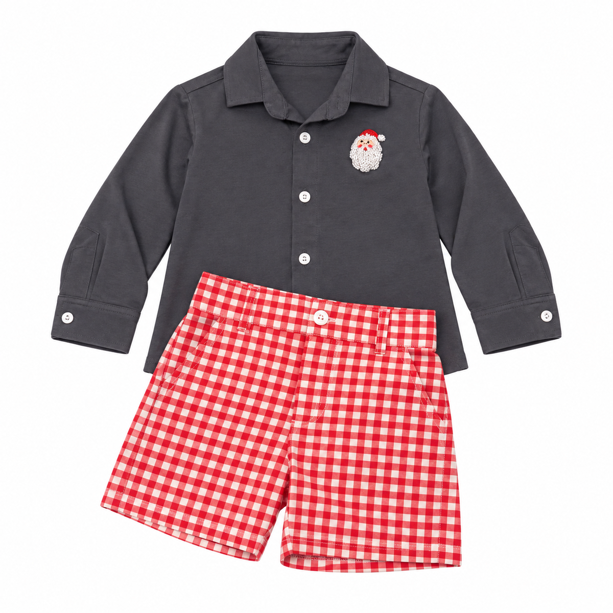 3T Busy Bee Smocks Santa LS Short Set