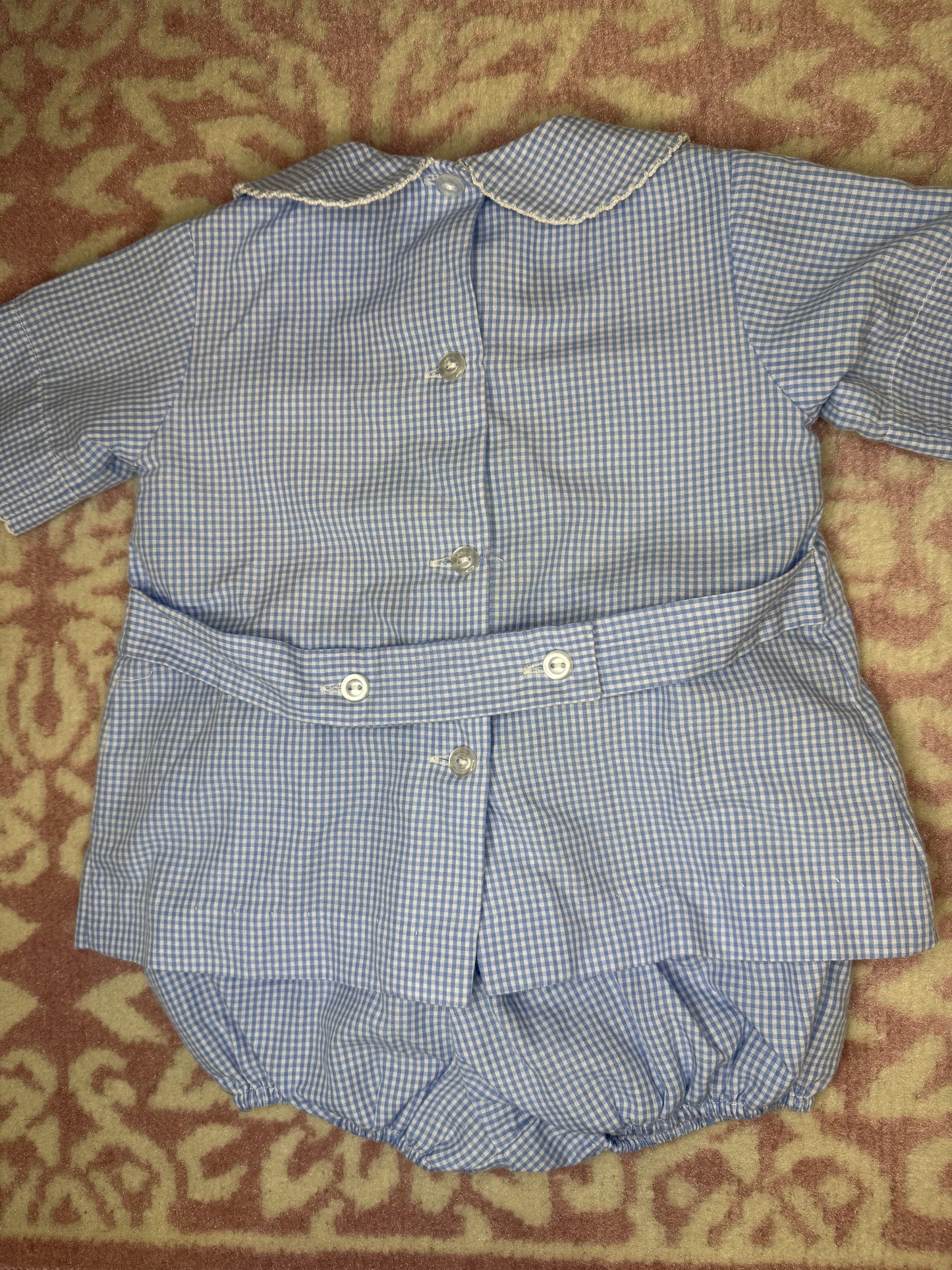 9M Banbury Cross Blue Micro Check Bloomer Set