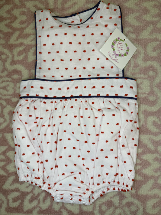 6M Cecil & Lou Red White & Blue Swiss Dot Sunsuit