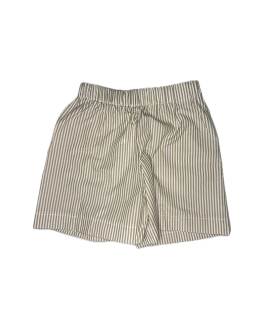 4 Hannah Kate Tan & White Striped Shorts