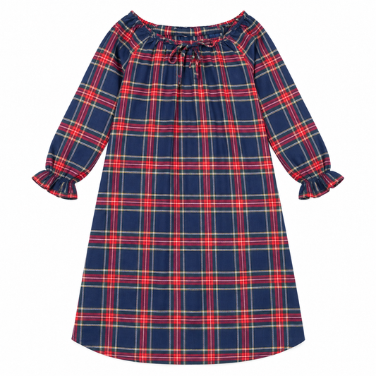 Women’s M Petite Plum Christmas Tartan Night Gown