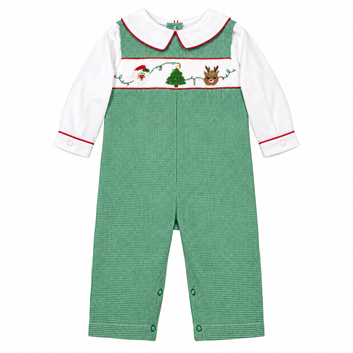 6M Petit Ami Christmas Smocked Longall Set