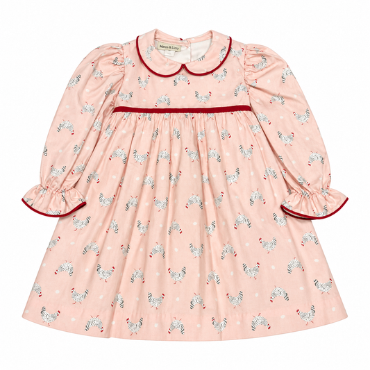 3T Marco & Lizzy Pink Chicken Ls Dress