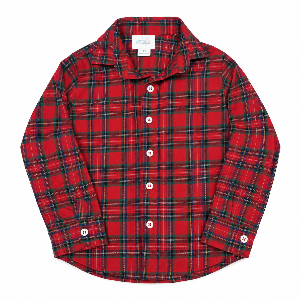 James & Lottie Tartan Christmas Button Down