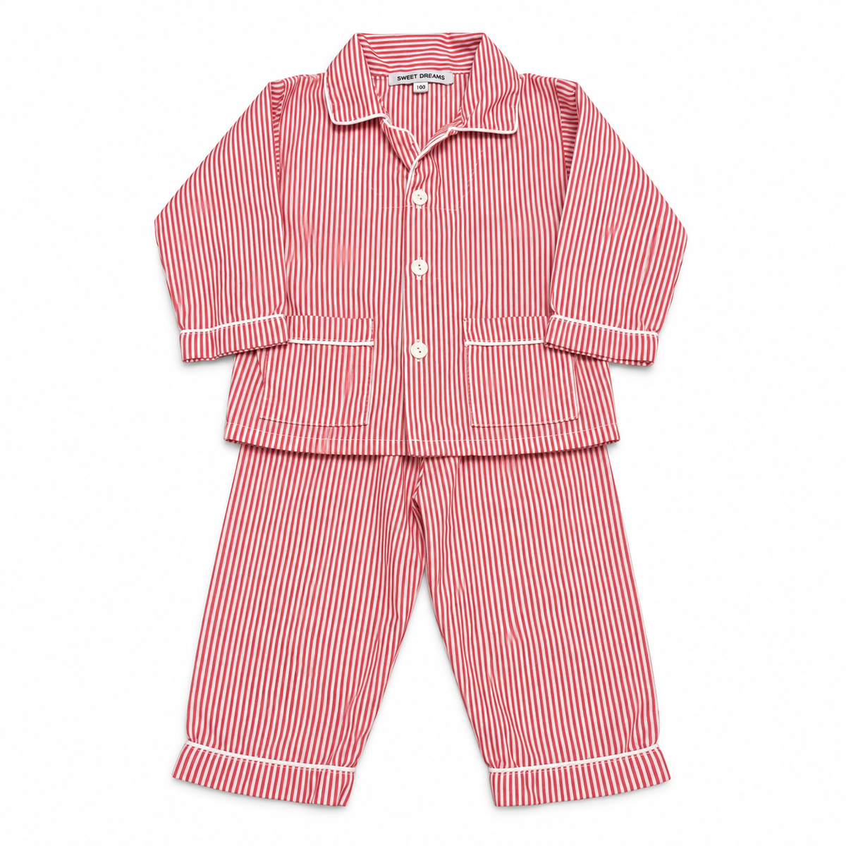 12M Sweet Dreams Red & White Striped Panama Set