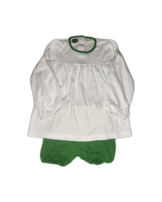 3 PBJ Blue & Green Polka Dot Knit Bloomer Set