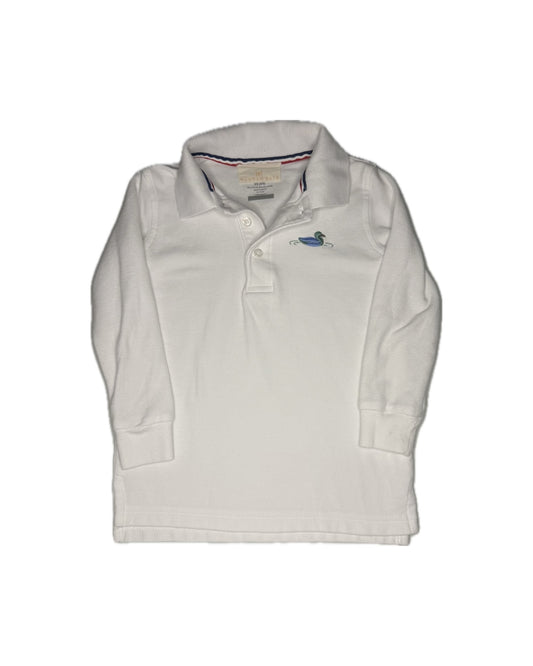 4/5 Hannah Kate Duck Long Sleeve White Polo