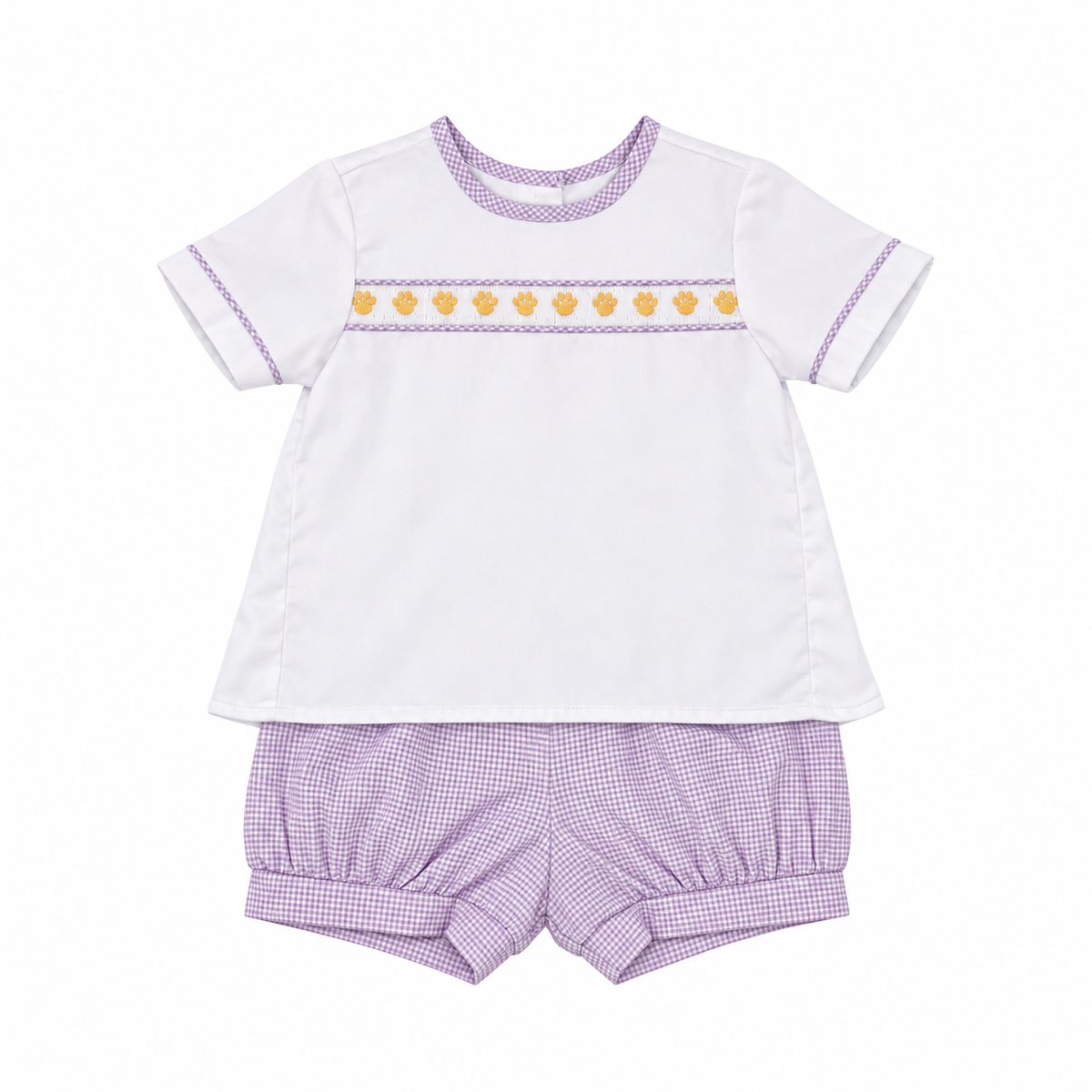 3T Krewe LSU Tigers Paw Ribbon Banded Diaper Set