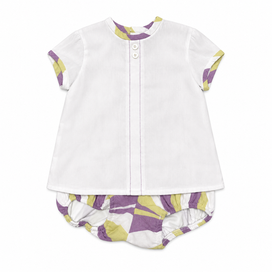 24M Cocote Purple & Gold Striped 2 Piece Set