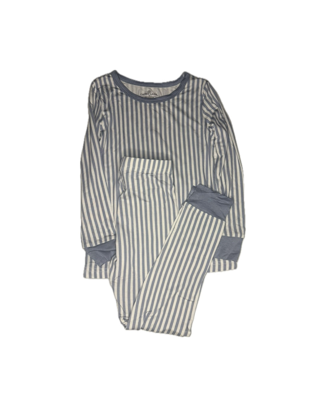 Caden Lane Blue & White Striped Bamboo Pajama Set