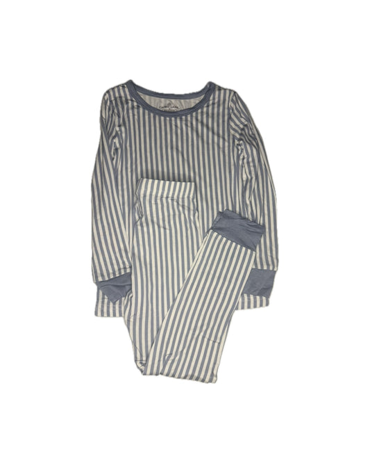 Caden Lane Blue & White Striped Bamboo Pajama Set