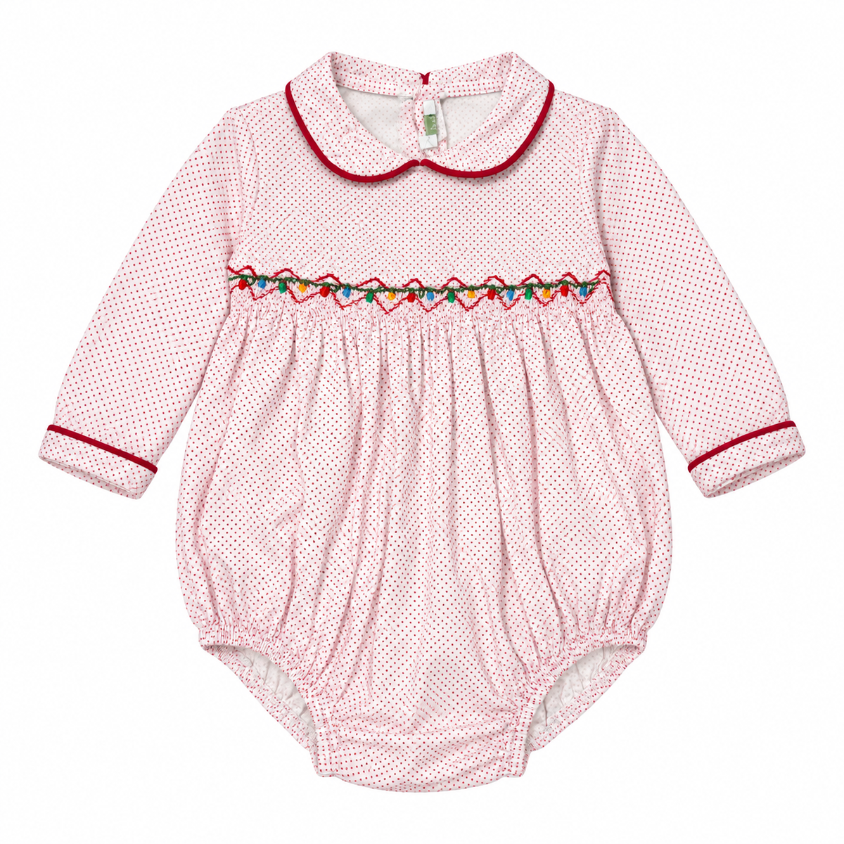 18/24M Percy & Tyne Christmas Lights Smocked LS Bubble